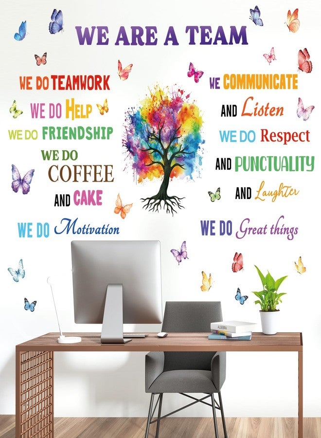 ديكو وال ملصقات حائط مكتبية DECOWALL DS9-8086، ملصقات ديكورية لأقوال إيجابية، قابلة للتقشير واللصق، فن العمل الجماعي التحفيزي، نحن فريق - Image 4