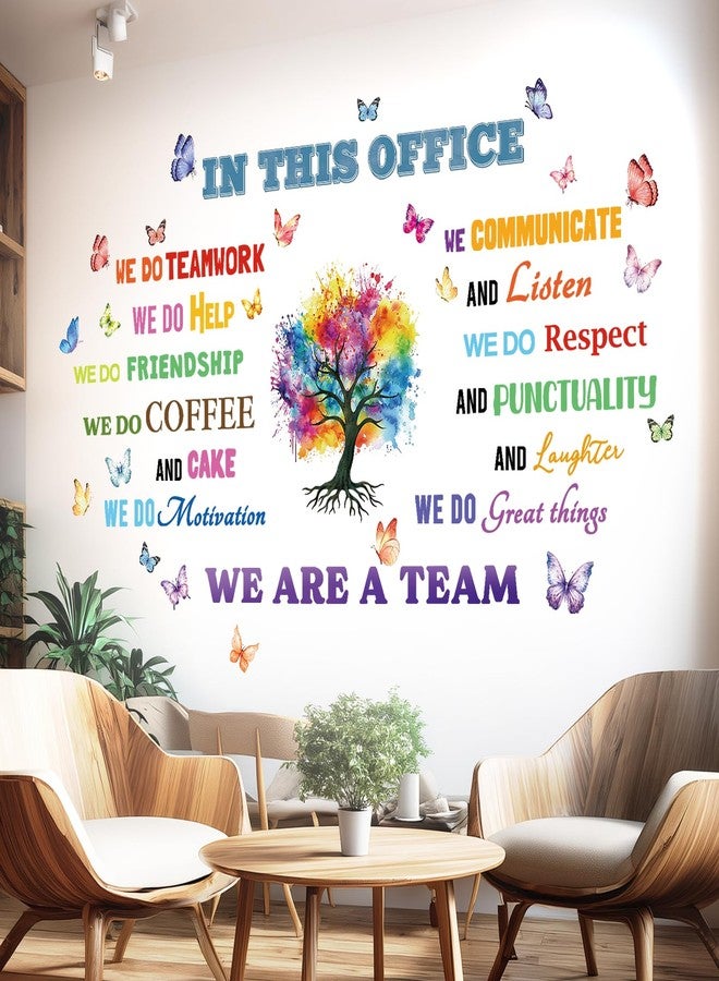ديكو وال ملصقات حائط مكتبية DECOWALL DS9-8086، ملصقات ديكورية لأقوال إيجابية، قابلة للتقشير واللصق، فن العمل الجماعي التحفيزي، نحن فريق - Image 1
