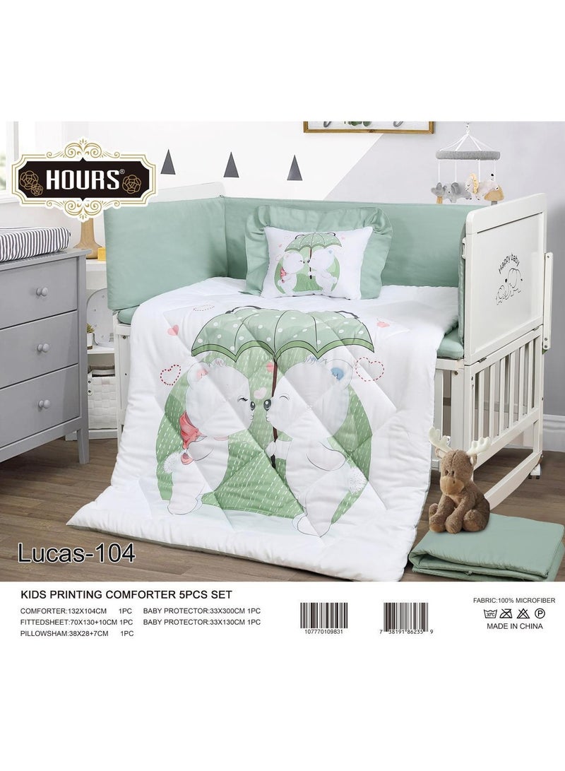 Horus 5-piece summer microfiber crib bumper pad for your baby's comfort - 5 pieces