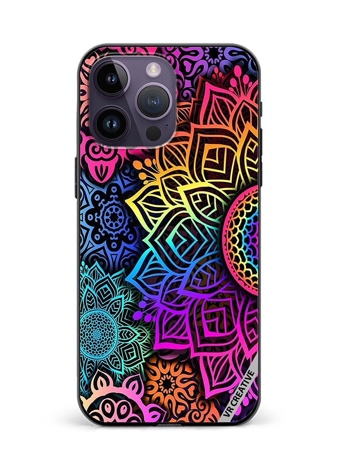 VR CREATIVE Protective Case Cover For Apple iPhone 15 Pro Mandala Design Multicolour - Image 1