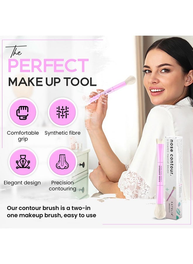 Katelia Beauty - Nose Contour Makeup Brush For Sculpting And Defining Nose Contour Precision Duo Contour Brush Innovative And Unique Dualended Brush Ushaped Nose Contour Brush For Easy Nose Contour - Image 1