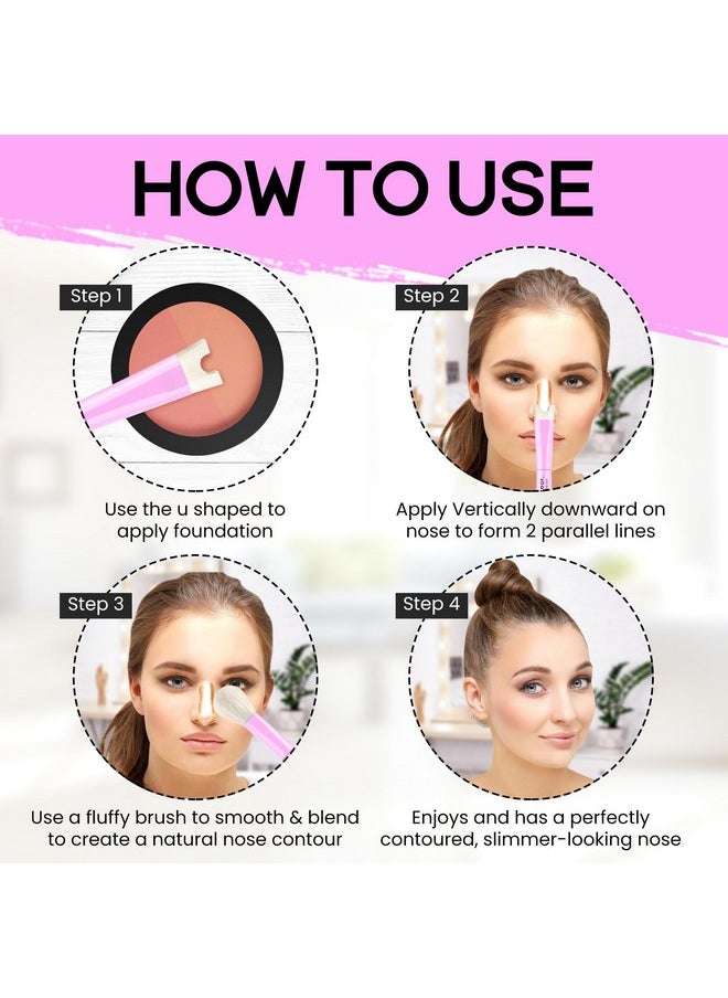 Katelia Beauty - Nose Contour Makeup Brush For Sculpting And Defining Nose Contour Precision Duo Contour Brush Innovative And Unique Dualended Brush Ushaped Nose Contour Brush For Easy Nose Contour - Image 1
