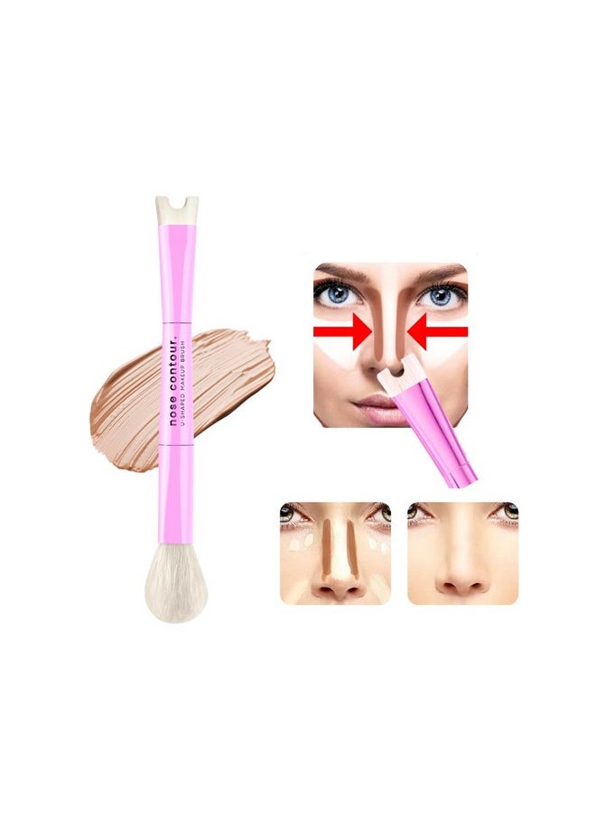 Katelia Beauty - Nose Contour Makeup Brush For Sculpting And Defining Nose Contour Precision Duo Contour Brush Innovative And Unique Dualended Brush Ushaped Nose Contour Brush For Easy Nose Contour - Image 1