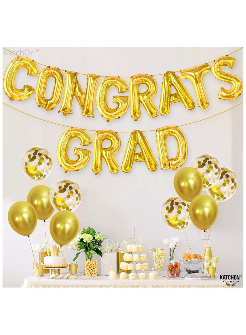 KatchOn, Gold Congrats Grad Balloons - 16 Inch | Congrats Grad Banner Balloons for Graduation Decorations Class of 2025 | Congratulations Banner for Graduation decoration Class of 2025 - Image 4