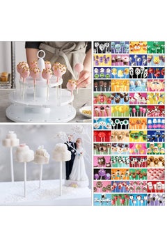 KASTWAVE 300Pcs Cake Pop Sticks and Wrappers Kit, Including 100ct 6-inch Paper Lollipop Sticks Including 100 Parcel Bags ,100 Gold Twist Ties,for Cakepop, Lollipop, Hard Candy, Suckers, Chocolate  - Image 5