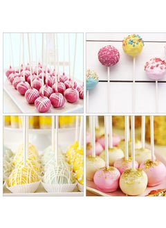 KASTWAVE 300Pcs Cake Pop Sticks and Wrappers Kit, Including 100ct 6-inch Paper Lollipop Sticks Including 100 Parcel Bags ,100 Gold Twist Ties,for Cakepop, Lollipop, Hard Candy, Suckers, Chocolate  - Image 2