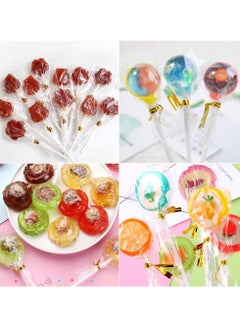 KASTWAVE 300Pcs Cake Pop Sticks and Wrappers Kit, Including 100ct 6-inch Paper Lollipop Sticks Including 100 Parcel Bags ,100 Gold Twist Ties,for Cakepop, Lollipop, Hard Candy, Suckers, Chocolate  - Image 3