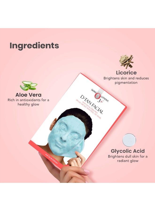 O3+ D-TAN Facial Kit for TAN Removal & Skin lightening 45g | Detan Facial Kit for TAN Removal - Image 3