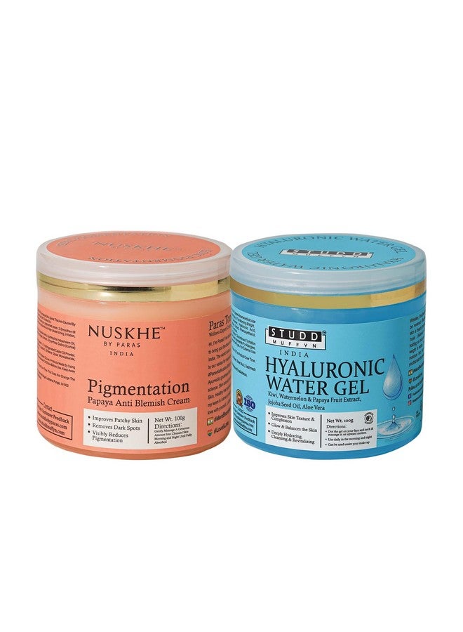 Nuskhe By Paras Am Pm Combo | Special Hyaluronic Gel And Pigmentation Cream Combo For Glowing Skin (Each 100 Ml) (Pack Of 2) - Image 1