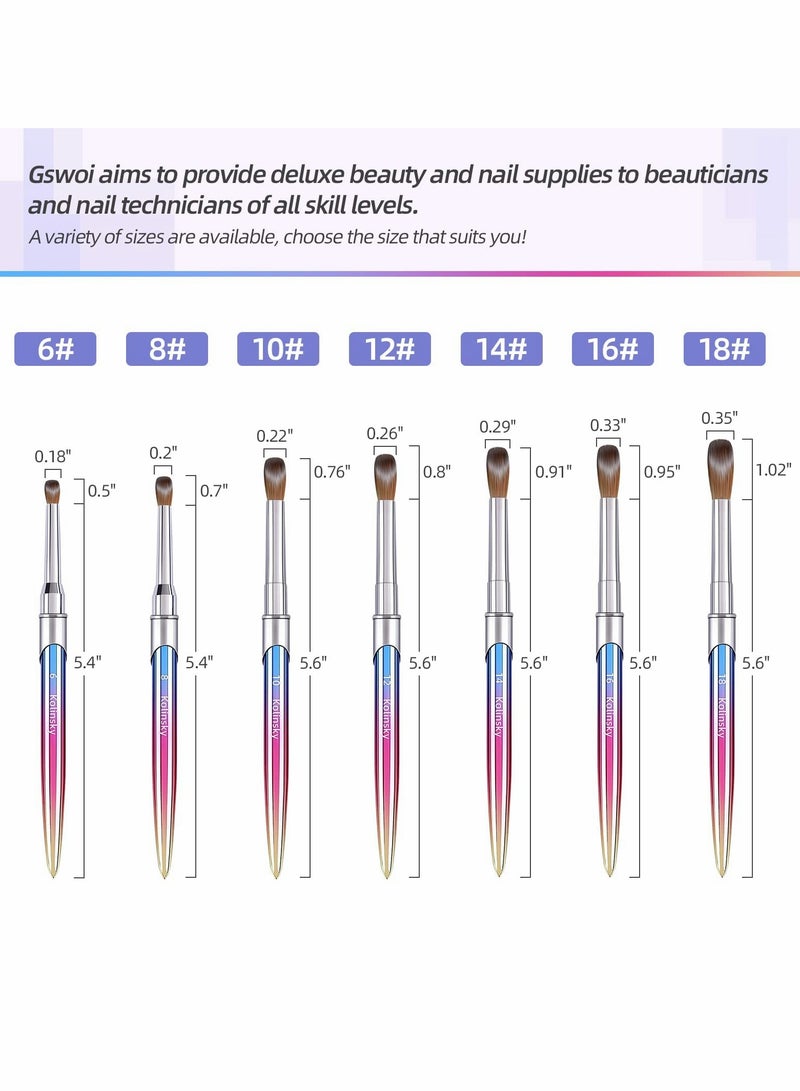 SOLARAE Professional Acrylic Nail Art Brush Set - Handcrafted Colorful Nail Polish Brushes with Caps for Detailed Painting and Carving - Perfect for Makeup Enthusiasts and Nail Technicians. - Image 3