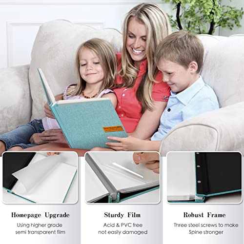 Spbapr Large Photo Album Self Adhesive Magnetic Scrapbook,Scrapbook Album for 4x6 5x7 8x10 Picture,40 Pages Linen Cover Memory Book for Wedding Family Baby, with Metallic Pen and Scraping Plate(Grey) - Image 3