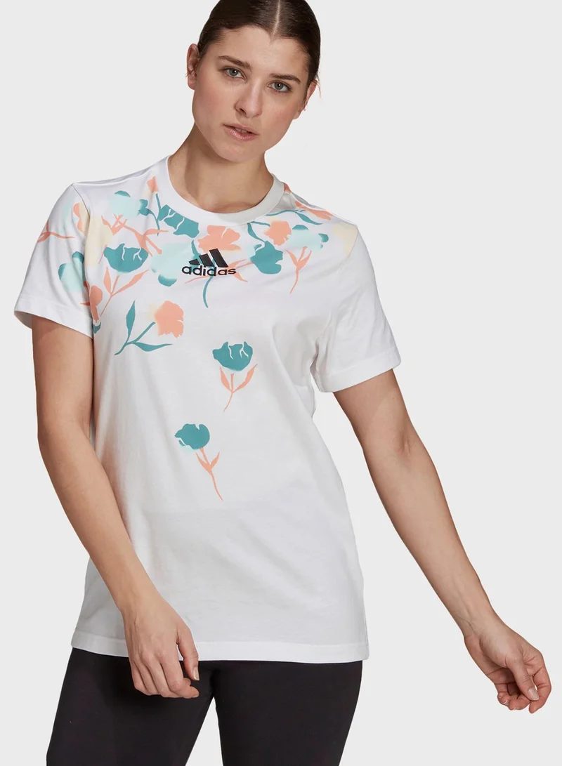 Adidas Floral Boyfriend T-Shirt
