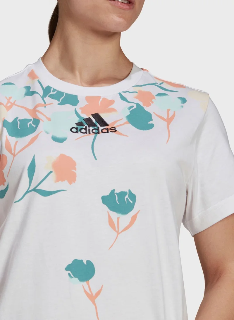 Adidas Floral Boyfriend T-Shirt