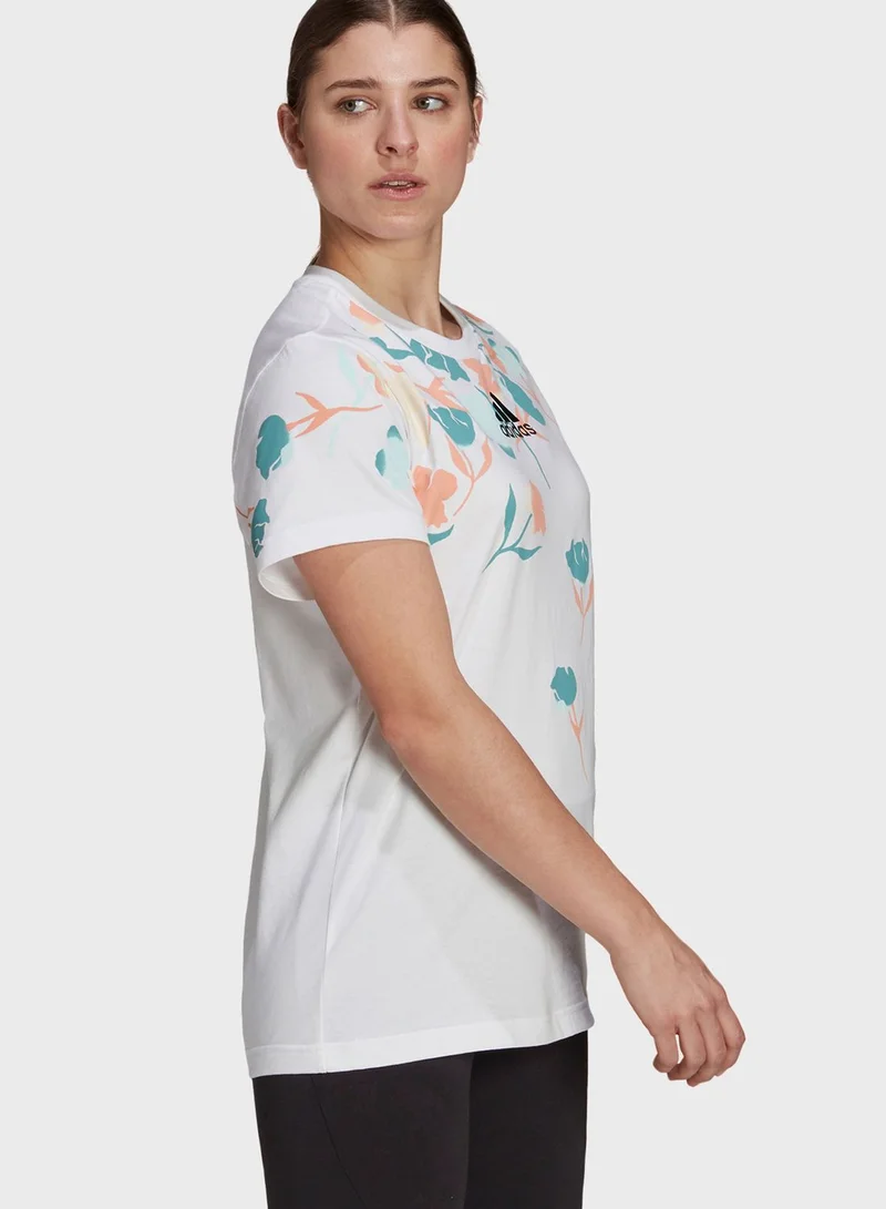 Adidas Floral Boyfriend T-Shirt