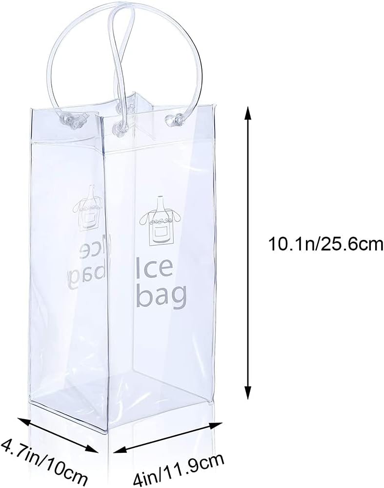 IFWELL Ice Wine Bag Portable Collapsible Clear Wine Pouch Cooler with Handle for Party,Outdoor,Champagne,Cold Beer,White Wine,Chilled Beverages,Iced Drinks 3 Pack (3) - Image 2