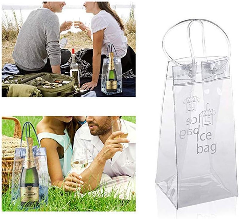 IFWELL Ice Wine Bag Portable Collapsible Clear Wine Pouch Cooler with Handle for Party,Outdoor,Champagne,Cold Beer,White Wine,Chilled Beverages,Iced Drinks 3 Pack (3) - Image 5