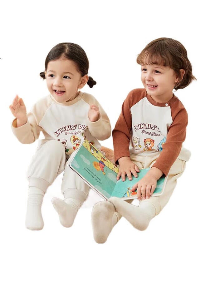 Ibaby/English Baby Bubble Mate Collaboration Children'S Long-Sleeve T-Shirt, Cartoon Print Undershirt For Boys And Girls, Big Kids - Image 3