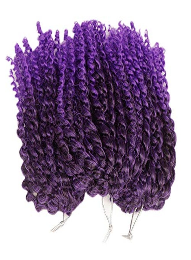 Sharopul 3pcs/pack Kinky Curl 8 Inch Afro Kinky Twist Hair Purple Soft Synthetic Crochet Braiding Hair Extention (Tpurple) - Image 3