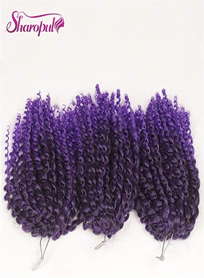 Sharopul 3pcs/pack Kinky Curl 8 Inch Afro Kinky Twist Hair Purple Soft Synthetic Crochet Braiding Hair Extention (Tpurple) - Image 2