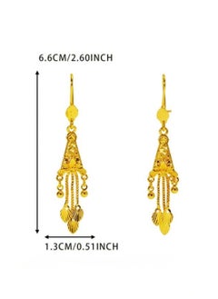 GOLDMAX Elegant 21k Gold Plated Drop Earrings For Women  - Image 4