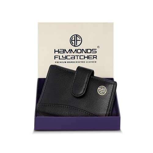 HAMMONDS FLYCATCHER Genuine Leather Card Holder Wallet for Man & Women, RFID Protected ATM/Credit Card Holder Wallet for Men with 18 Slots, Gift for Men, Father, Husband, Boyfriend - Super Black - Image 1