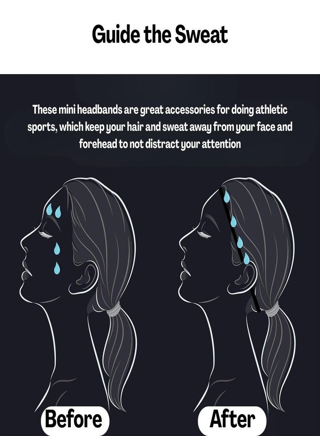 TecoKart® 4Pcs Sports Hair Band for Men & Women | Elastic Non-Slip Sports Headbands for Gym, Running, Football, Yoga & Workout | Sweat Absorbing Elastic Hair Band (Black) - Image 4