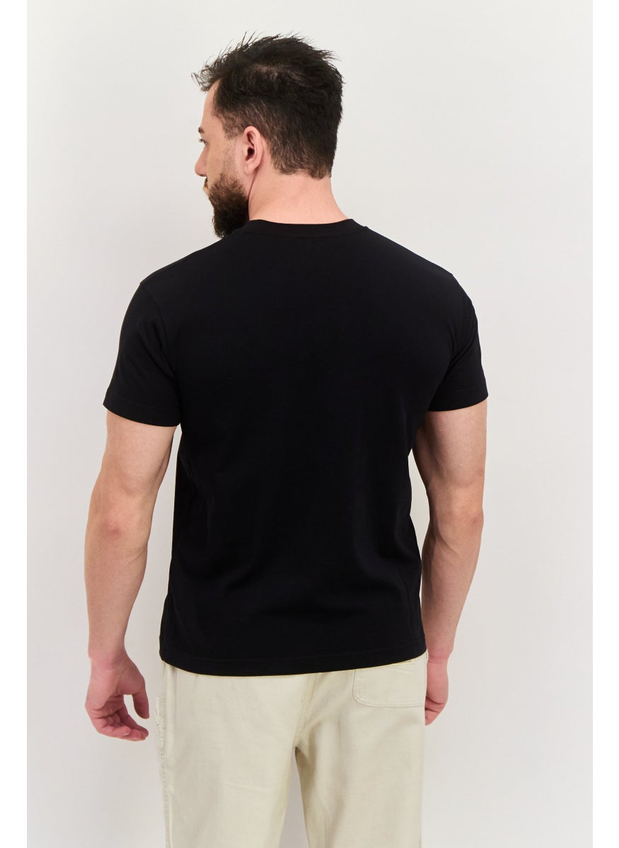 ESPRIT - Men Crew Neck Short Sleeves Brand Logo T-Shirt, Black/Red - Image 1