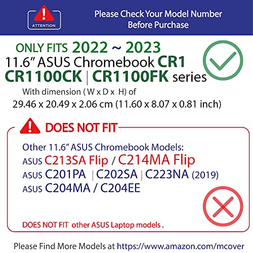 mCover Case Compatible for 20222023 116 ASUS Chromebook CR1 CR1100CA or CR1100FA Series Laptop Computers ONLY NOT Fitting Any Other ASUS Models Black - Image 3