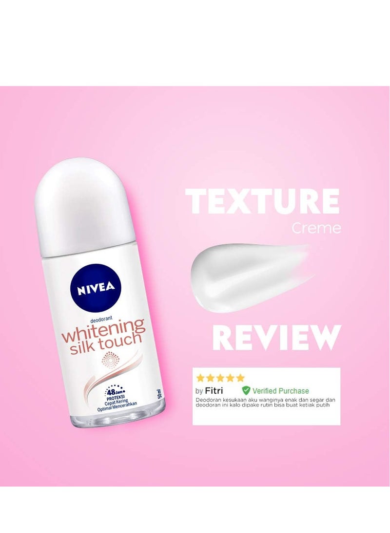 Nivea Pack Of 3 Nivea Extra Brightning Silk Touch Roll 50Ml - Image 5