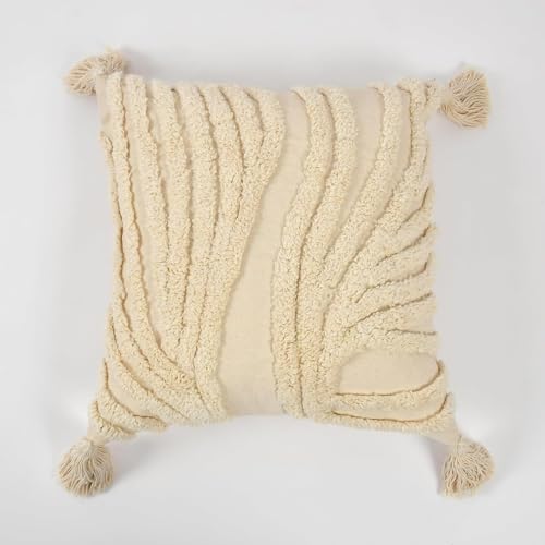 Blue Strip Premium Decorative Throw Cushion Pillow Cover Boho Home Decor,Living Room,Bedroom Couch Sofa Cushion Covers,Size-16 inch x 16 inch,Pack of 2 (White Line) - Image 2