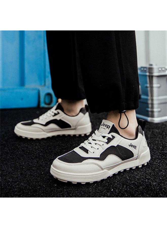 Jeep Men's Shoes, Lightweight Breathable Sneakers, Versatile White Casual Shoes For Men - Image 5