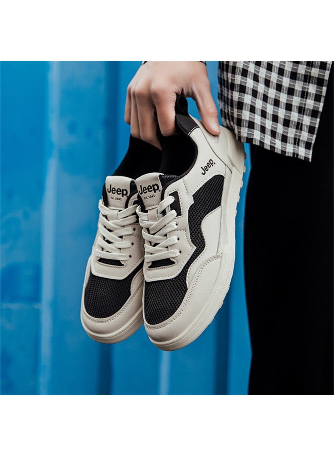 Jeep Men's Shoes, Lightweight Breathable Sneakers, Versatile White Casual Shoes For Men - Image 4