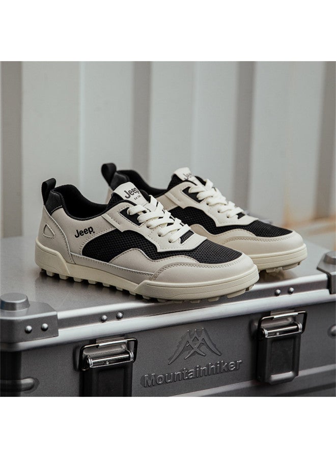 Jeep Men's Shoes, Lightweight Breathable Sneakers, Versatile White Casual Shoes For Men - Image 3