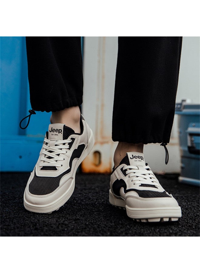 Jeep Men's Shoes, Lightweight Breathable Sneakers, Versatile White Casual Shoes For Men - Image 2