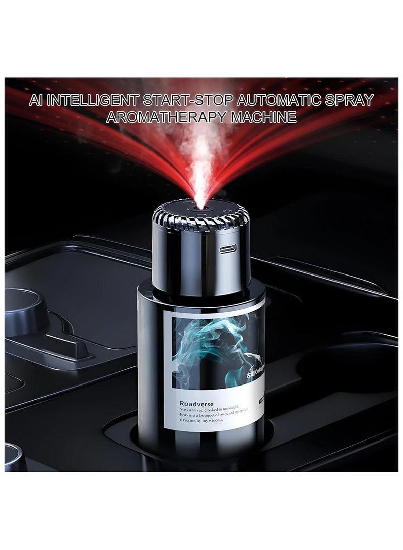 BlueFire Premium Smart Car Air Freshener Diffuser with 160ml Large Capacity, Starry Night LED Light, Silent Aromatherapy Humidifier, Type-C Rechargeable Battery, Elegant Black Design for Car, Home & Office – Long-Lasting Fragrance, Compact & Stylish Accessory for Fresh and Relaxing Driving Experience - Image 4