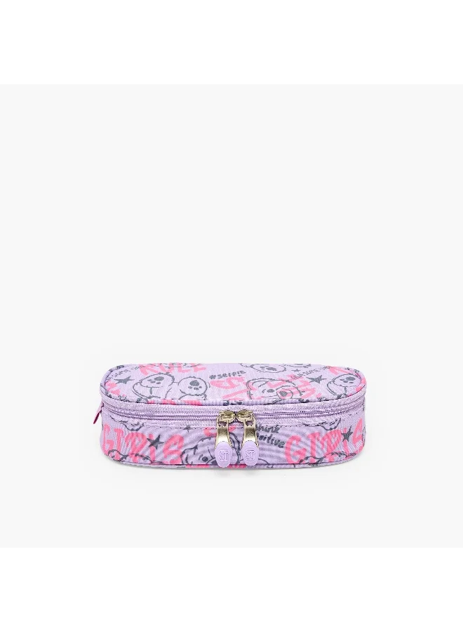 St.right Pouch-Bears-1 Cmprt- (Polyester) Purple \ 23X10X5
