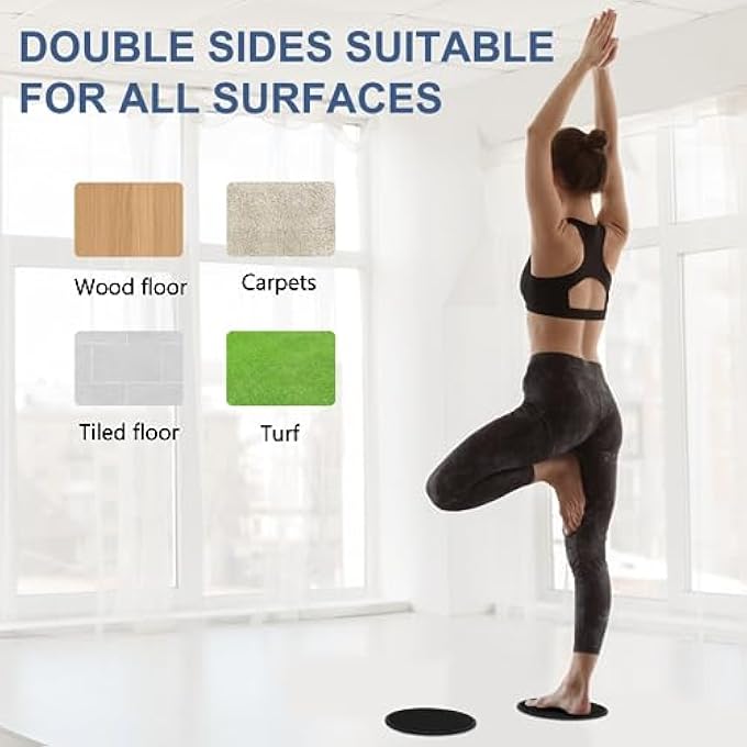 nacena Gliding Discs Core Sliders Smooth Gliders Dual-Sided Design Core Exercise Sliders Use On Hardwood Floors, Workout Sliders Fitness Discs Abdominal & Total Body Gym-Exercise Equipment Set Of 2 - Image 4