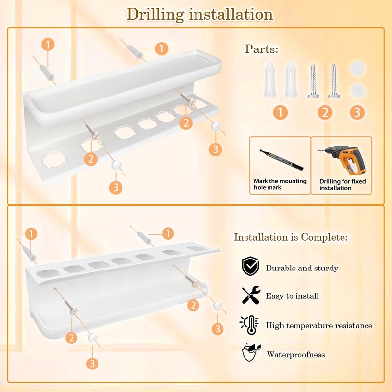 Yimerlen Airwrap Storage Holder Compatible with Dyson Airwrap Curling Iron Wall Mounted Storage Rack Holder for Home Organizer (with Comb) White - Image 5