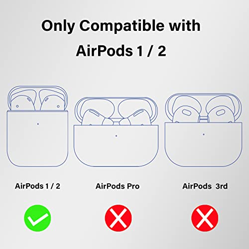 Wonhibo for Airpods Case, Cute Silicone Animal Soft Cover for Airpod 1 2 with Keychain (Khaki Bear) - Image 2