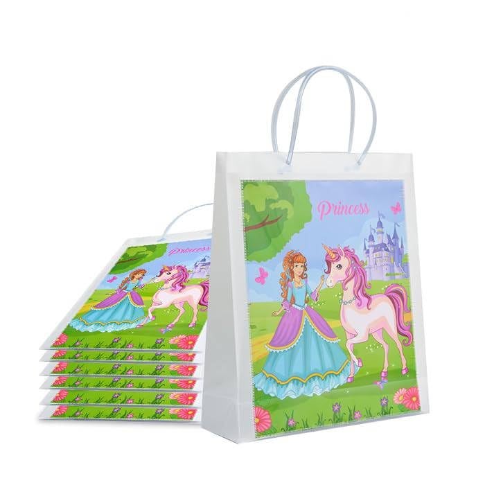 ARTEK Premium Princess Kids Gift Bags - (Pack of 5) | Eco-Friendly Polypropylene Return Gift Bags | Sturdy Handle, Non-Tearable & Waterproof | Ideal for Return Gifts - 13 X 3.5 X 11 Inch - Image 1