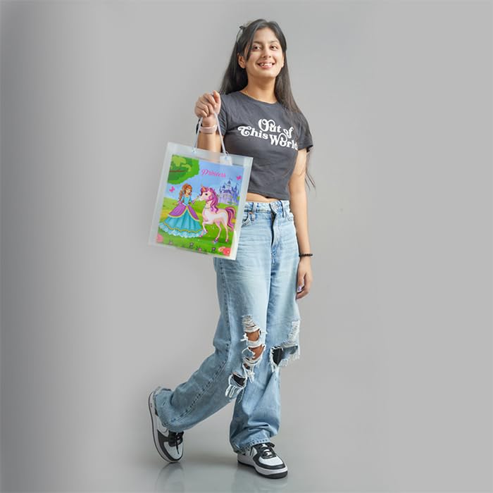 ARTEK Premium Princess Kids Gift Bags - (Pack of 5) | Eco-Friendly Polypropylene Return Gift Bags | Sturdy Handle, Non-Tearable & Waterproof | Ideal for Return Gifts - 13 X 3.5 X 11 Inch - Image 4