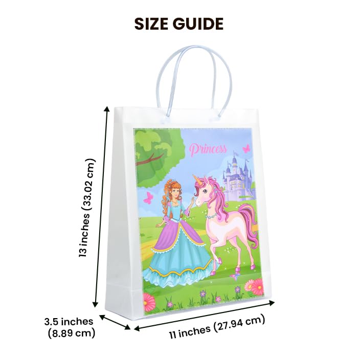 ARTEK Premium Princess Kids Gift Bags - (Pack of 5) | Eco-Friendly Polypropylene Return Gift Bags | Sturdy Handle, Non-Tearable & Waterproof | Ideal for Return Gifts - 13 X 3.5 X 11 Inch - Image 2