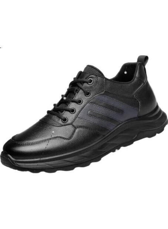 Strongman Qiangren Men'S Business Casual Shoes Breathable Comfortable Top Layer Leather Men'S Shoes Simple Commuting Men'S Shoes Jda73227 Black 42 - Image 2