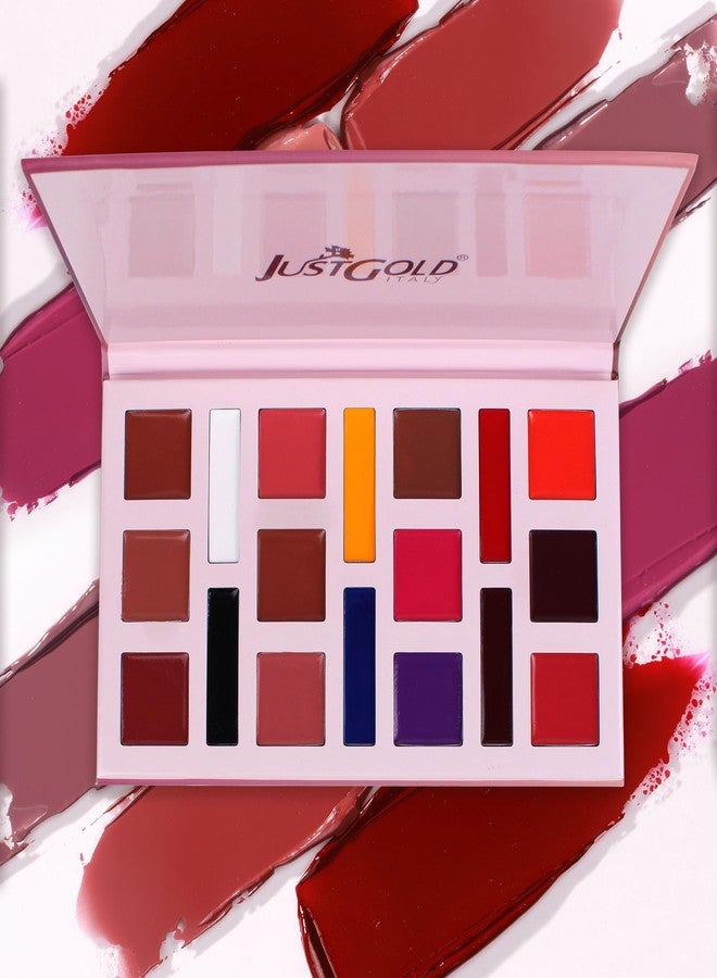 JUST GOLD Justgold Lip Pro Artist Palette Pigmented Colors Creamy Matte Finish Lip Color Lipstick (JG-9389 - #01) - Image 1