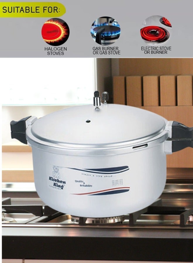 Kitchen King Available in sizes ranging from 3 liters to 60 litersLiters KitchenKing Blaze Anodized Pressure Cooker with Extra Gas Kit-Controlled Gas Release System-Pressure Indication Pin-Extra Safety Easy Opening & Heat Resistant Handle Silver - Image 3