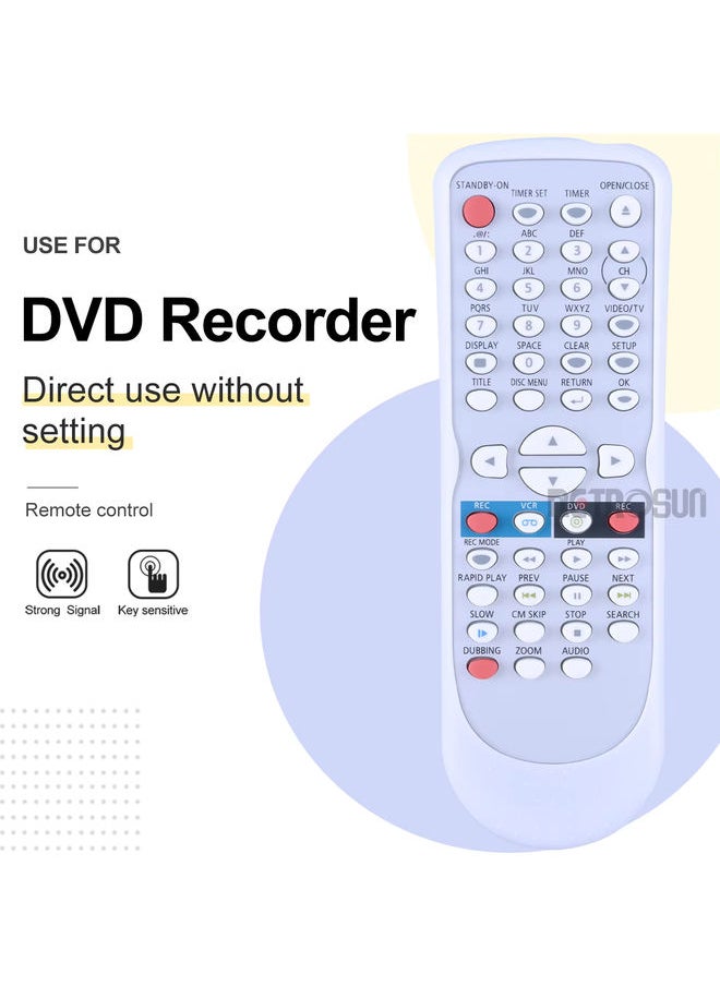 OMETTER - New NB654 Replaced Remote Control for Funai DVD Recorder NB654UD SV2000 WV20V6 - Image 1