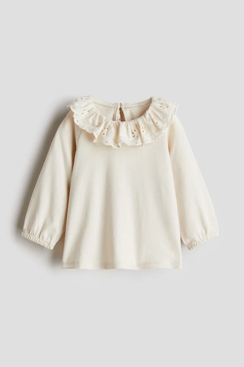 H&M Broderie anglaise-collared top