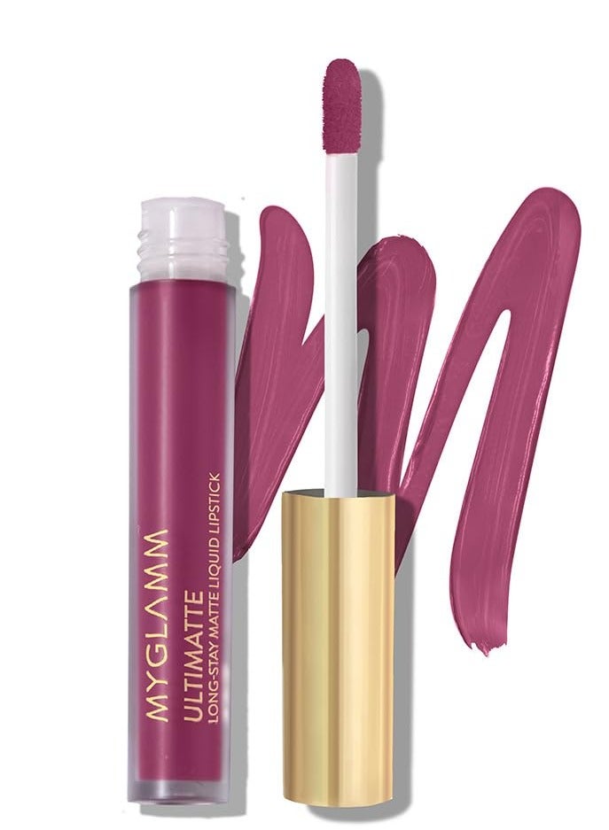 MyGlamm Ultimatte Long Stay Matte Liquid Lipstick Coral Slayer  Plum - Image 1
