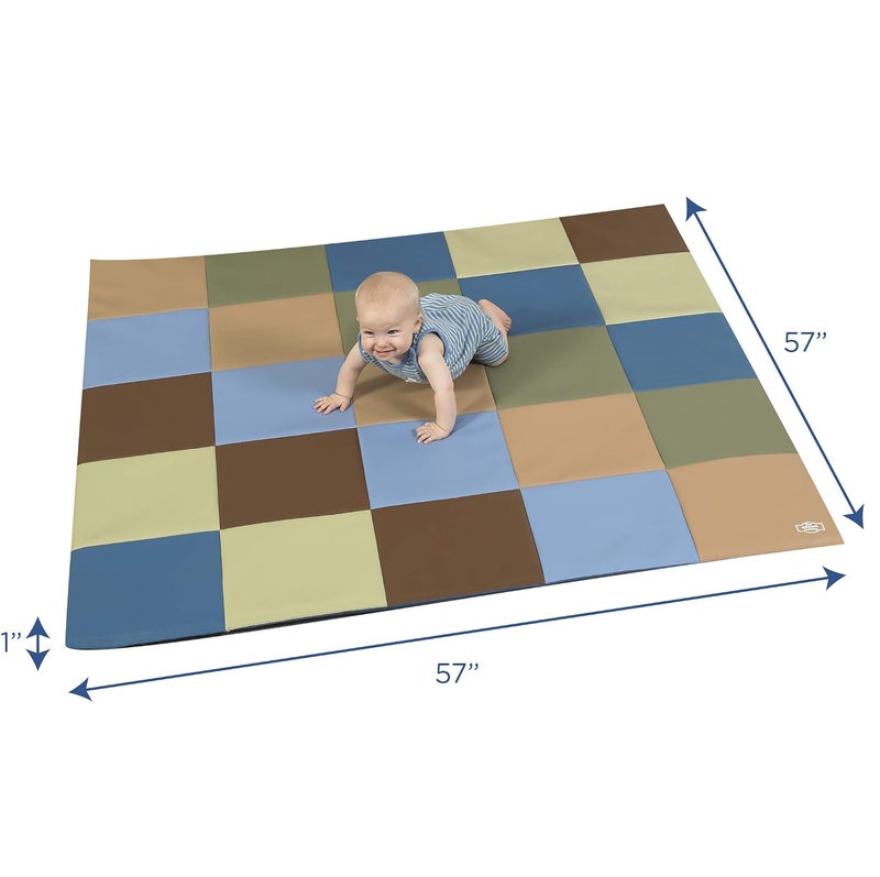Children's Factory Patchwork Crawly Mat, Cushioned Floor Mat for Kids, Daycare Mat for Babies and Kids, Woodland - Image 3