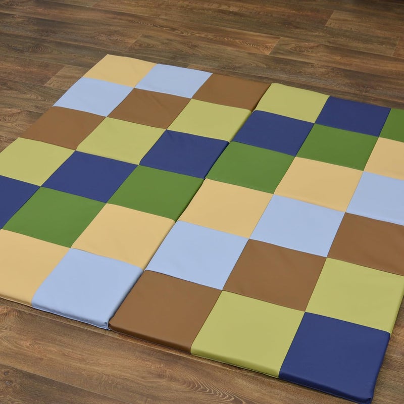 Children's Factory Patchwork Crawly Mat, Cushioned Floor Mat for Kids, Daycare Mat for Babies and Kids, Woodland - Image 2